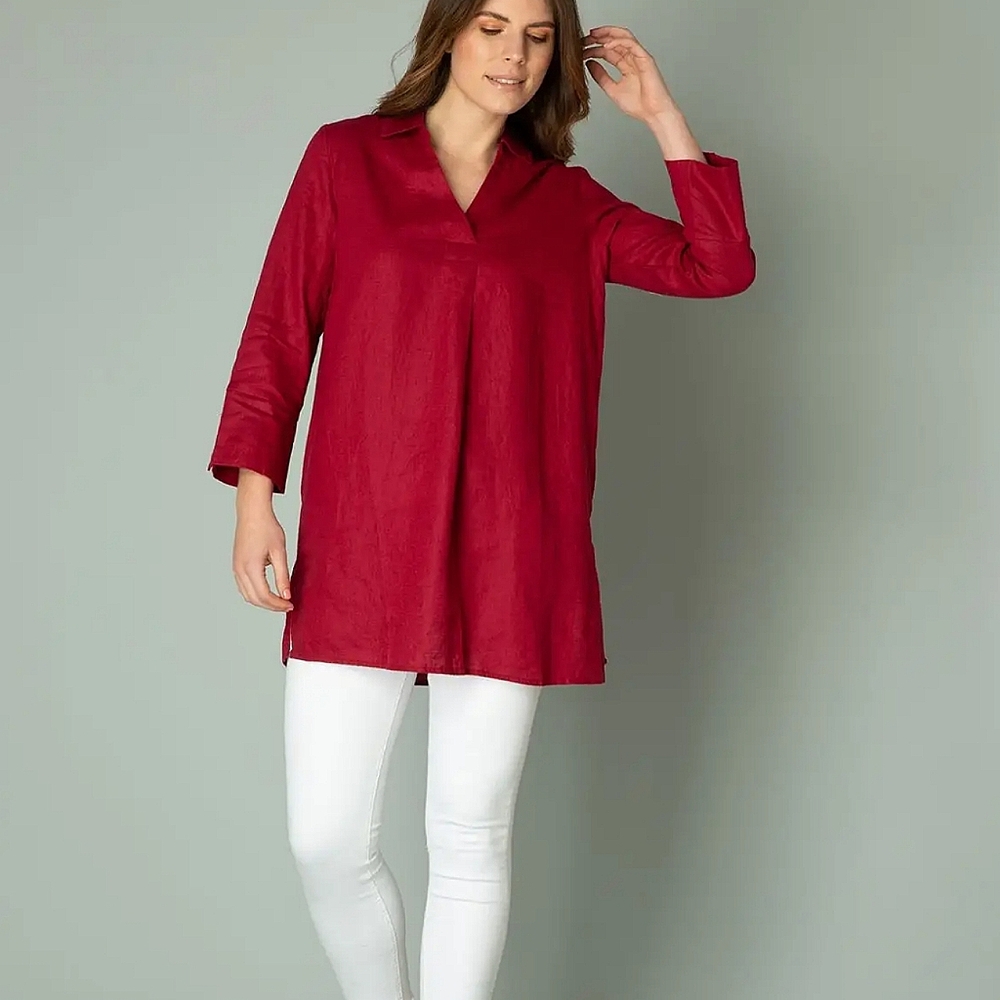 "Ineya" Linen Tunic Blouse